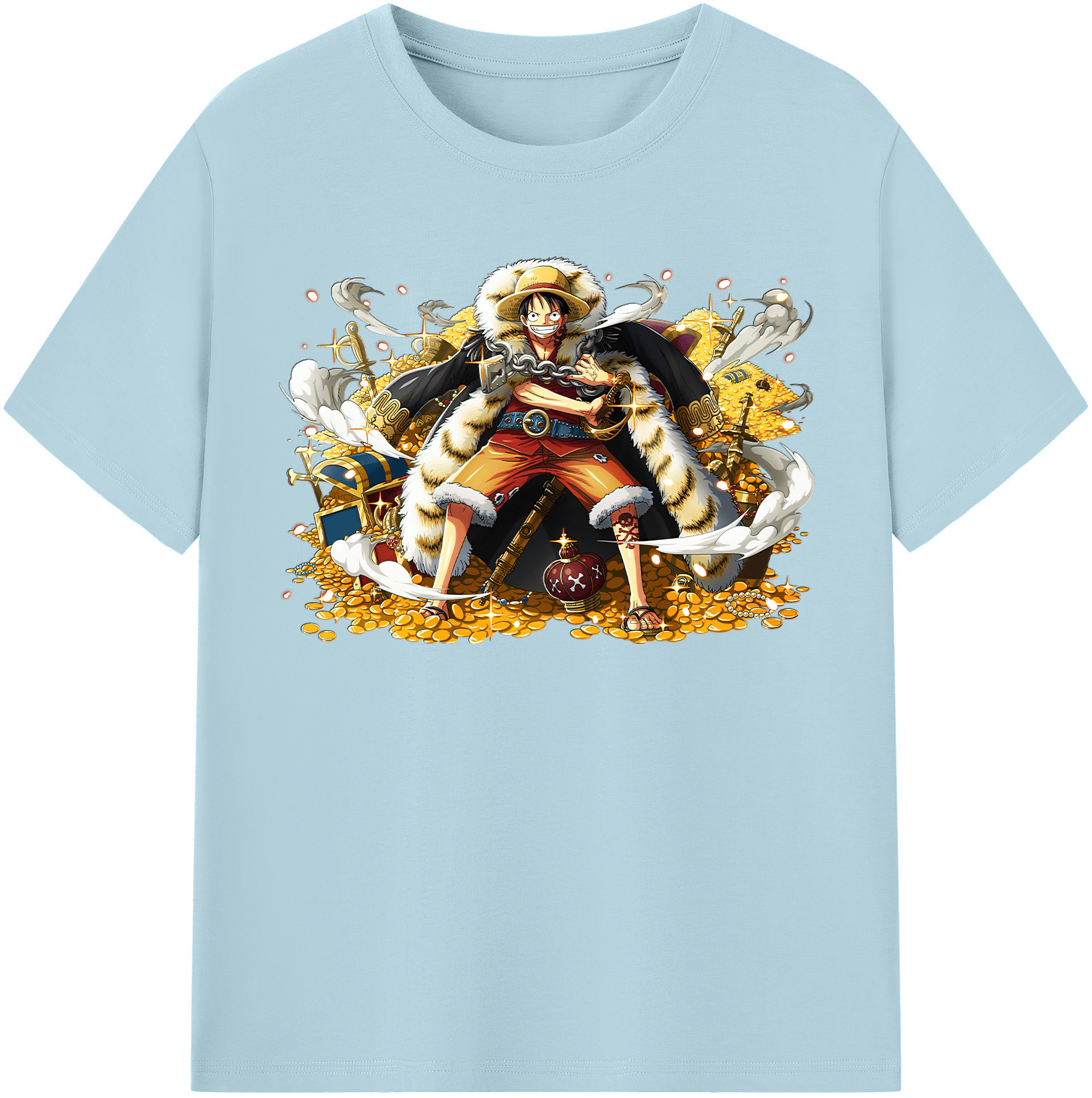 ワンピース モンキー・D・ルフィ ONE PIECE Monkey D. Luffy 綿100％半袖Tシャツ（フロントプリント）